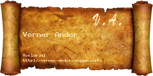 Verner Andor névjegykártya