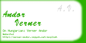 andor verner business card
